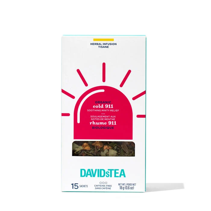 DAVIDsTEA Organic Cold 911 Tea Pack of 15 Sachets