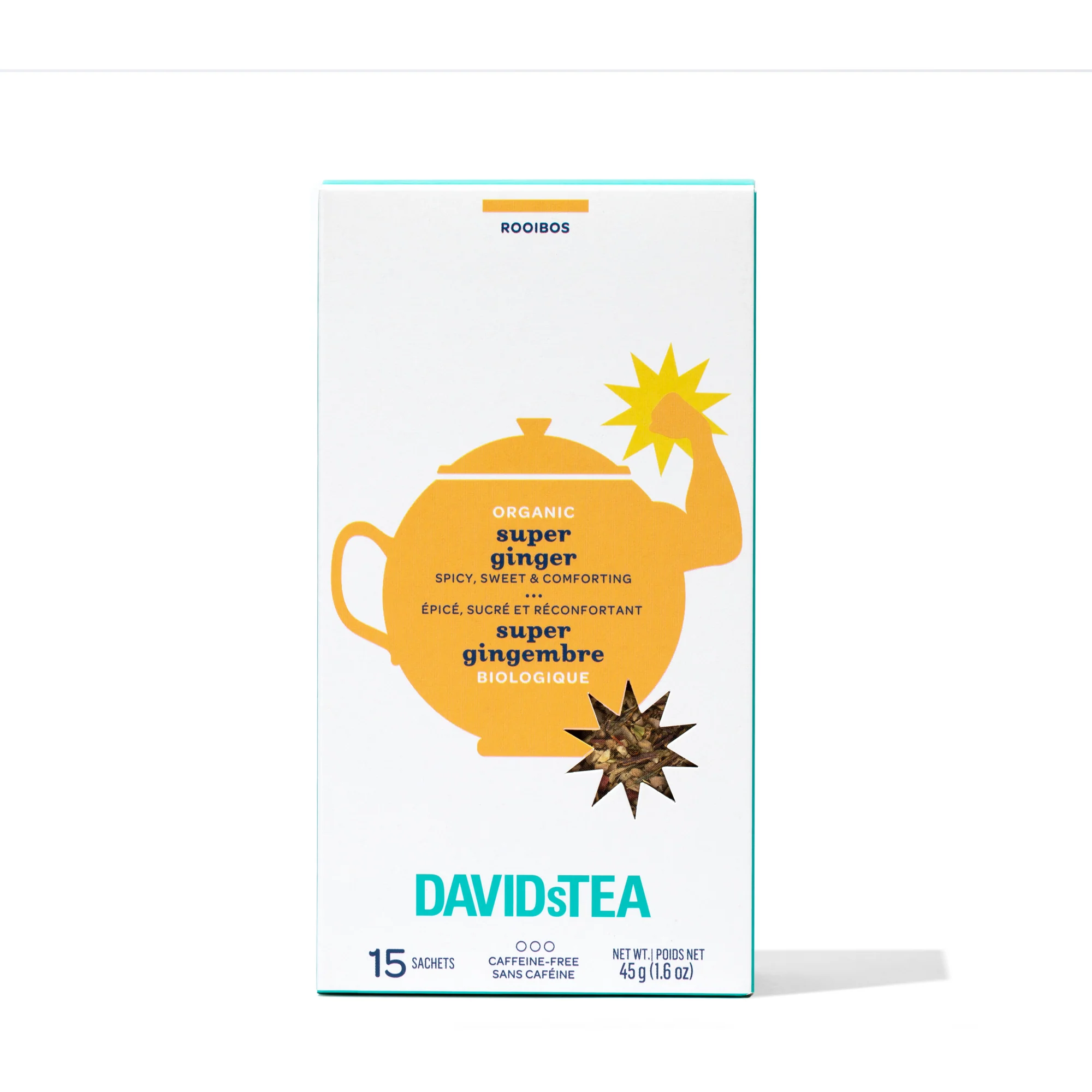 DAVIDsTEA Organic Super Ginger Tea Pack of 15 Sachets