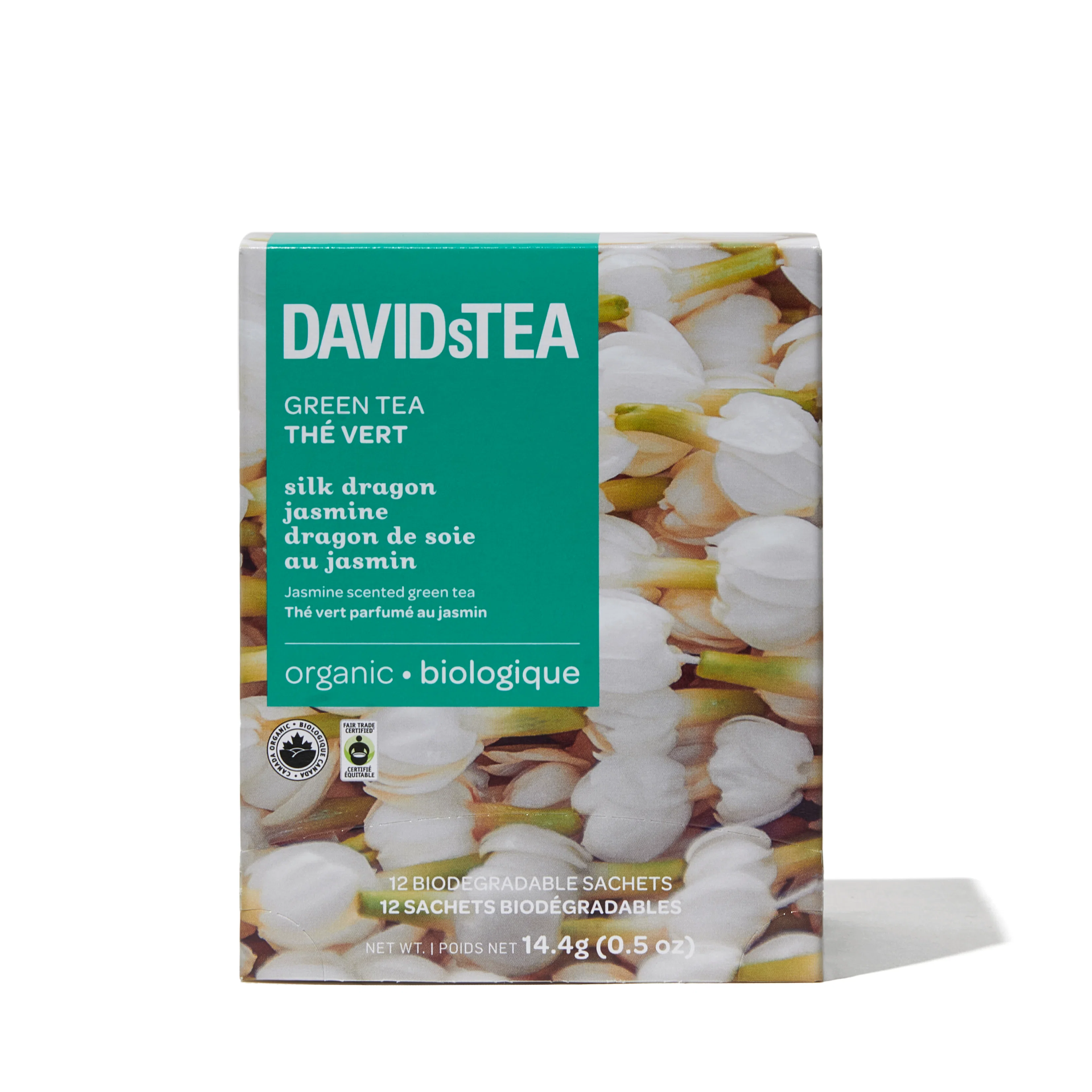 DAVIDsTEA Organic Silk Dragon Jasmine Tea Pack of 12 Sachets — SKU SB-FB6799-6FFD91C45E6D66