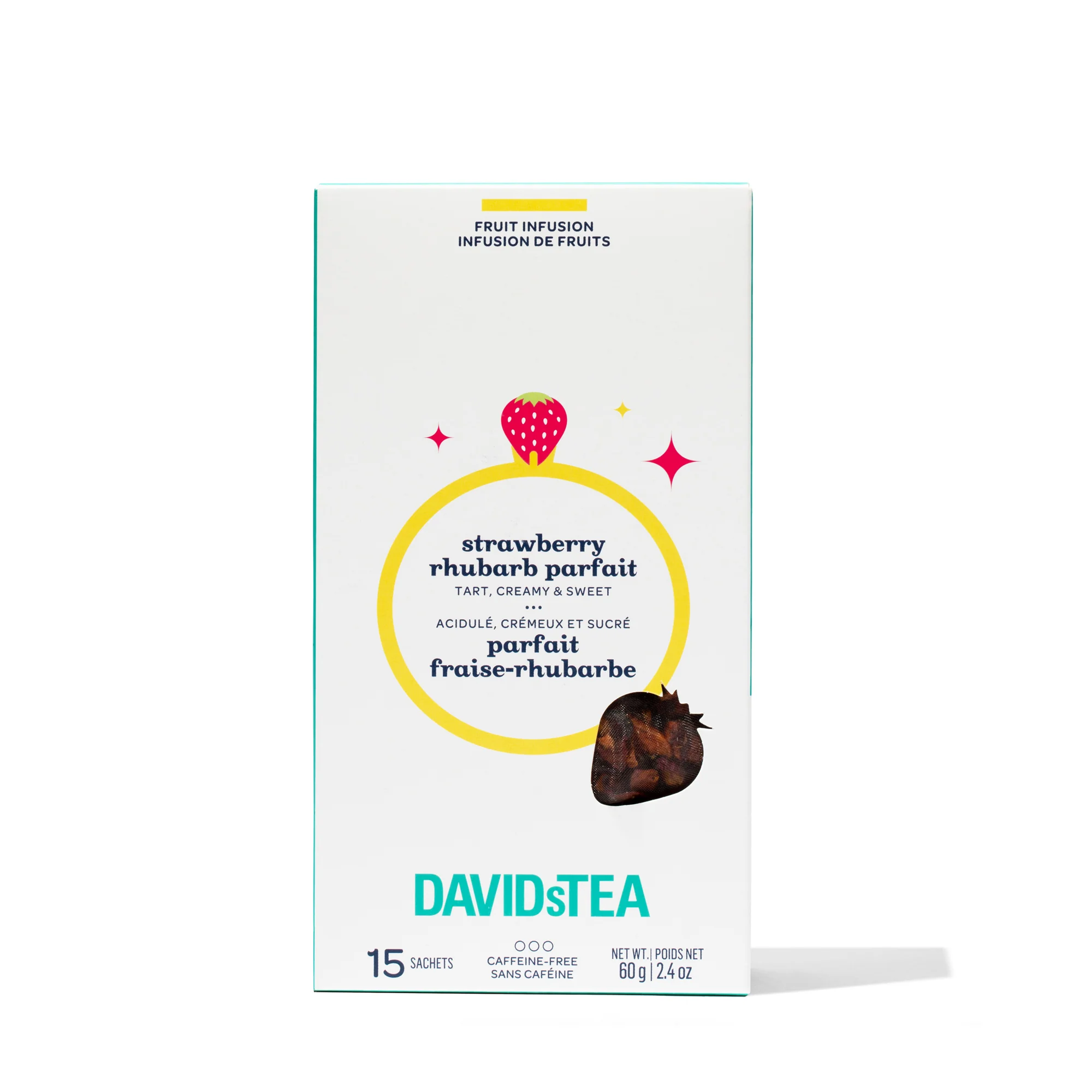 DAVIDsTEA Strawberry Rhubarb Parfait Tea Pack of 15 Sachets