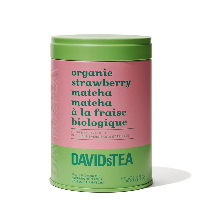 DAVIDsTEA Organic Strawberry Matcha Tea Printed Tin