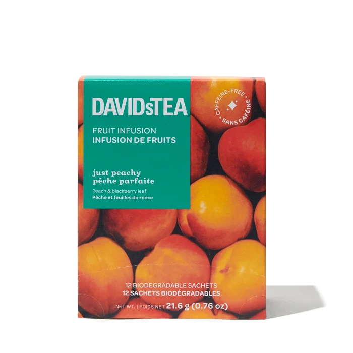 DAVIDsTEA Just Peachy Tea Pack of 12 Sachets — SKU SB-FB6799-5A2C21EEA73ED9