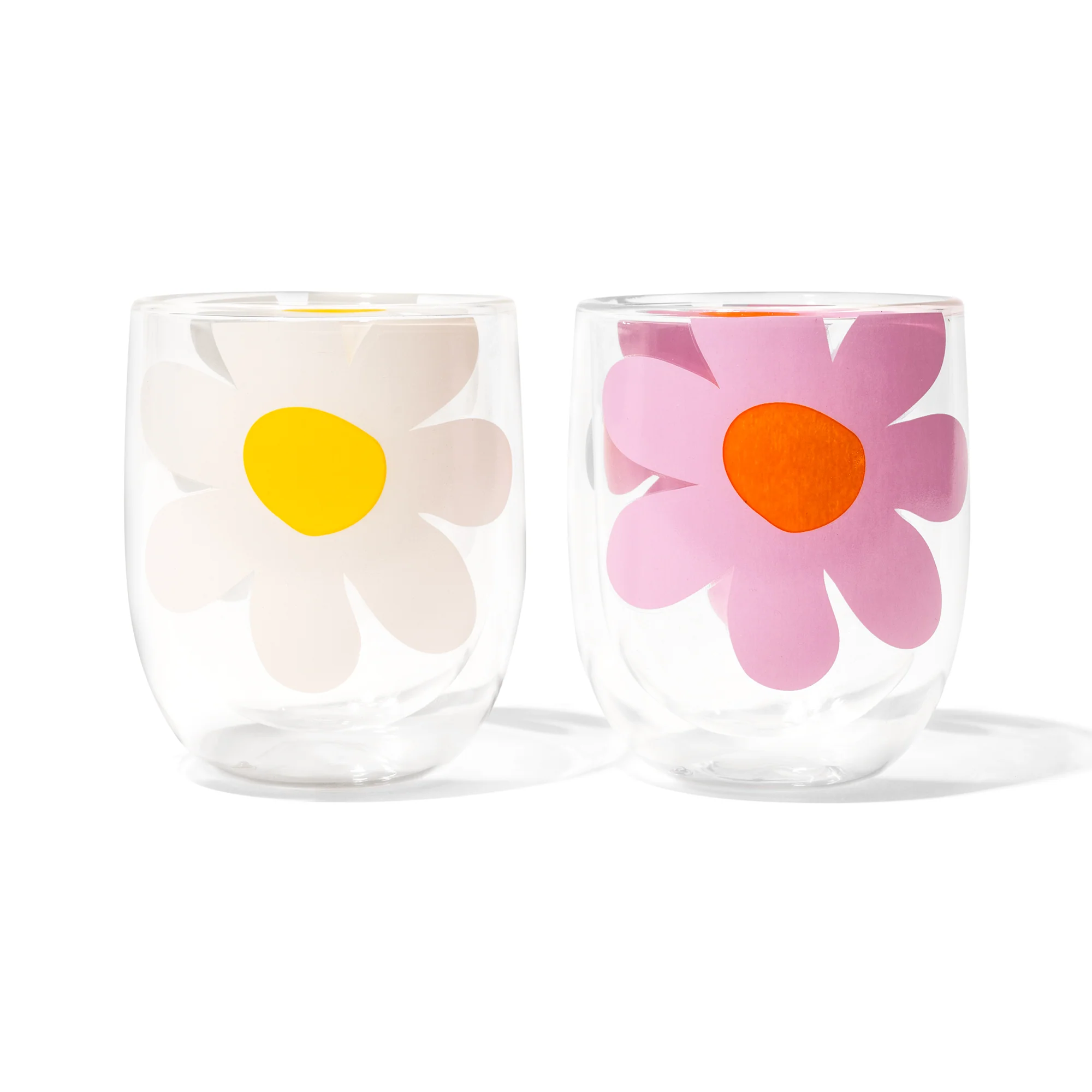 DAVIDsTEA Daisy Double Walled Glass Bubble Cup Set