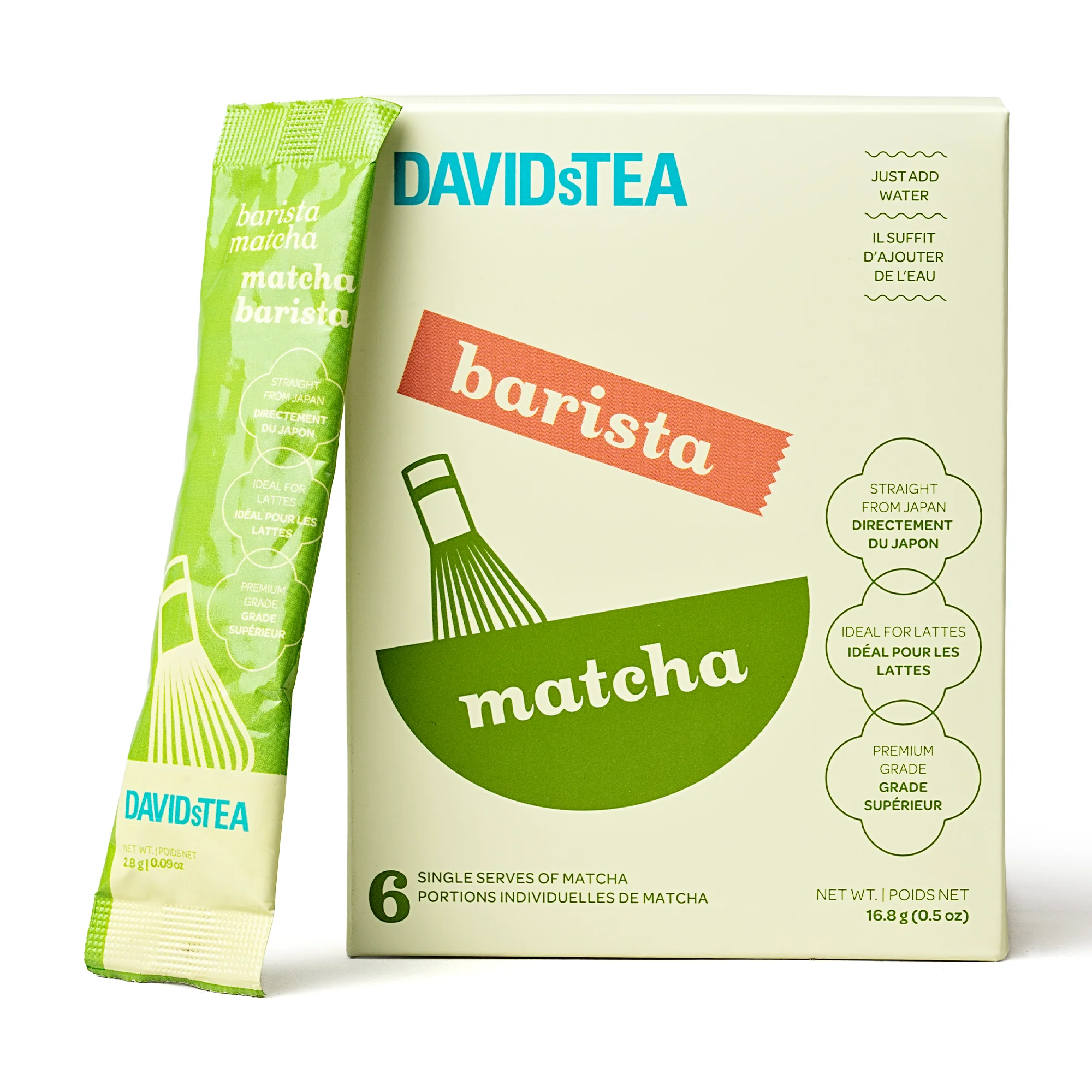 DAVIDsTEA Barista Matcha Pack of 6 Single Serves