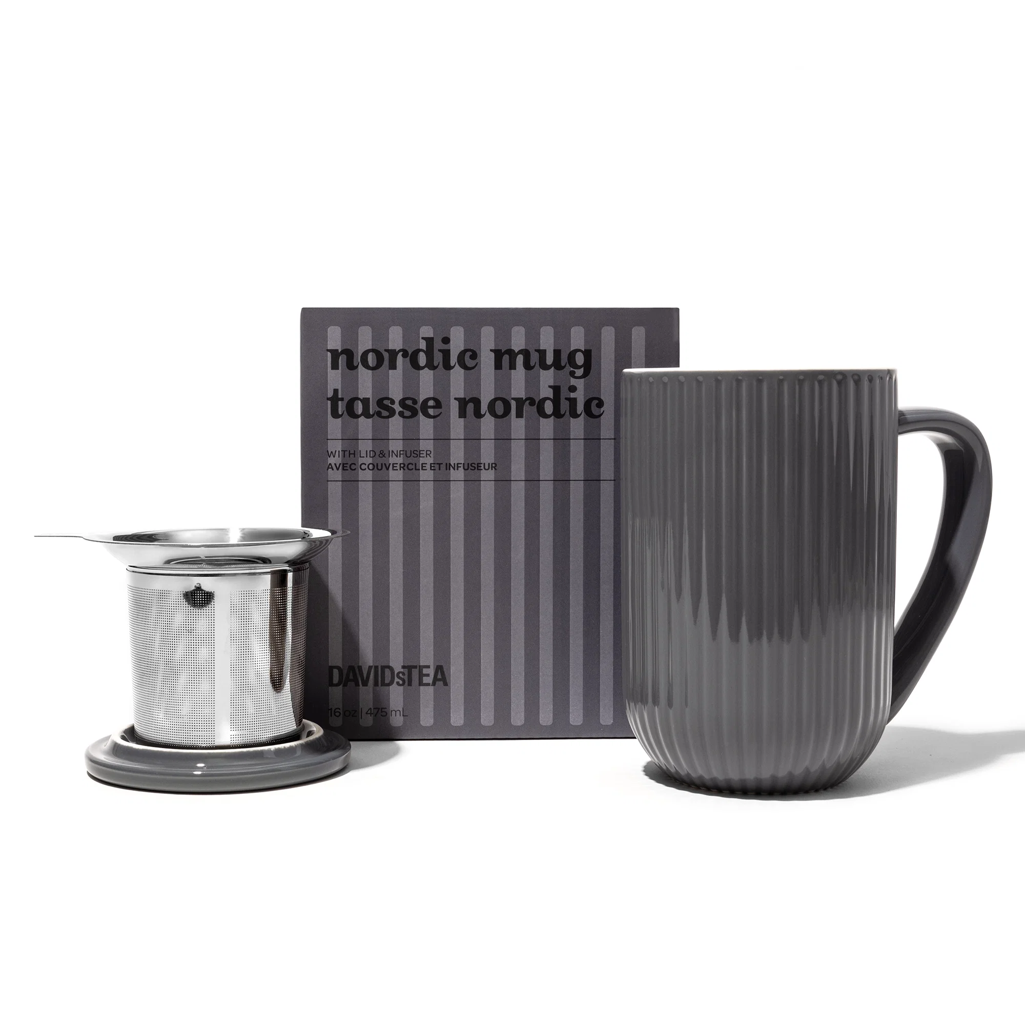 DAVIDsTEA Sesame Grey Ribbed Nordic Mug — SKU SB-FB6799-FDE1B50461A79E