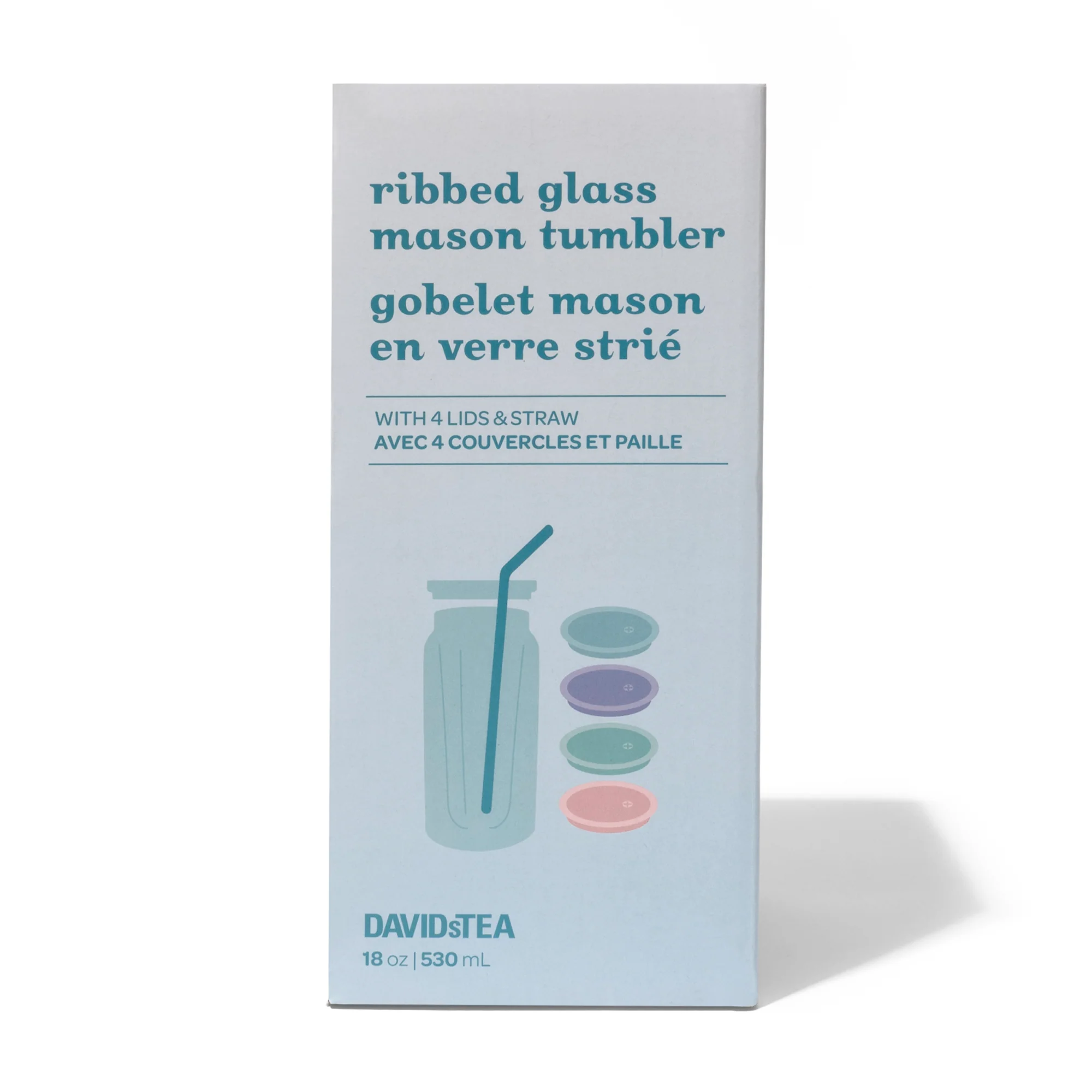 DAVIDsTEA Ribbed Glass Mason Tumbler — SKU SB-FB6799-640209DBC34372 - Image 2