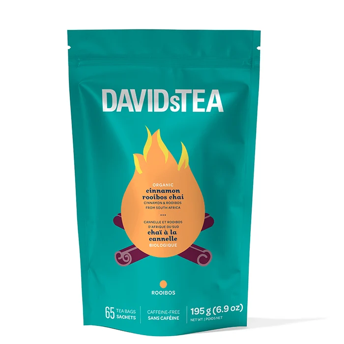 DAVIDsTEA Organic Cinnamon Rooibos Chai Tea Bag of 65 Sachets