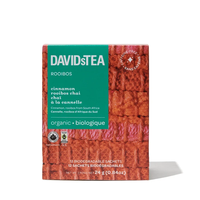 DAVIDsTEA Organic Cinnamon Rooibos Chai Tea Pack of 12 Sachets — SKU SB-FB6799-263D807E140E63