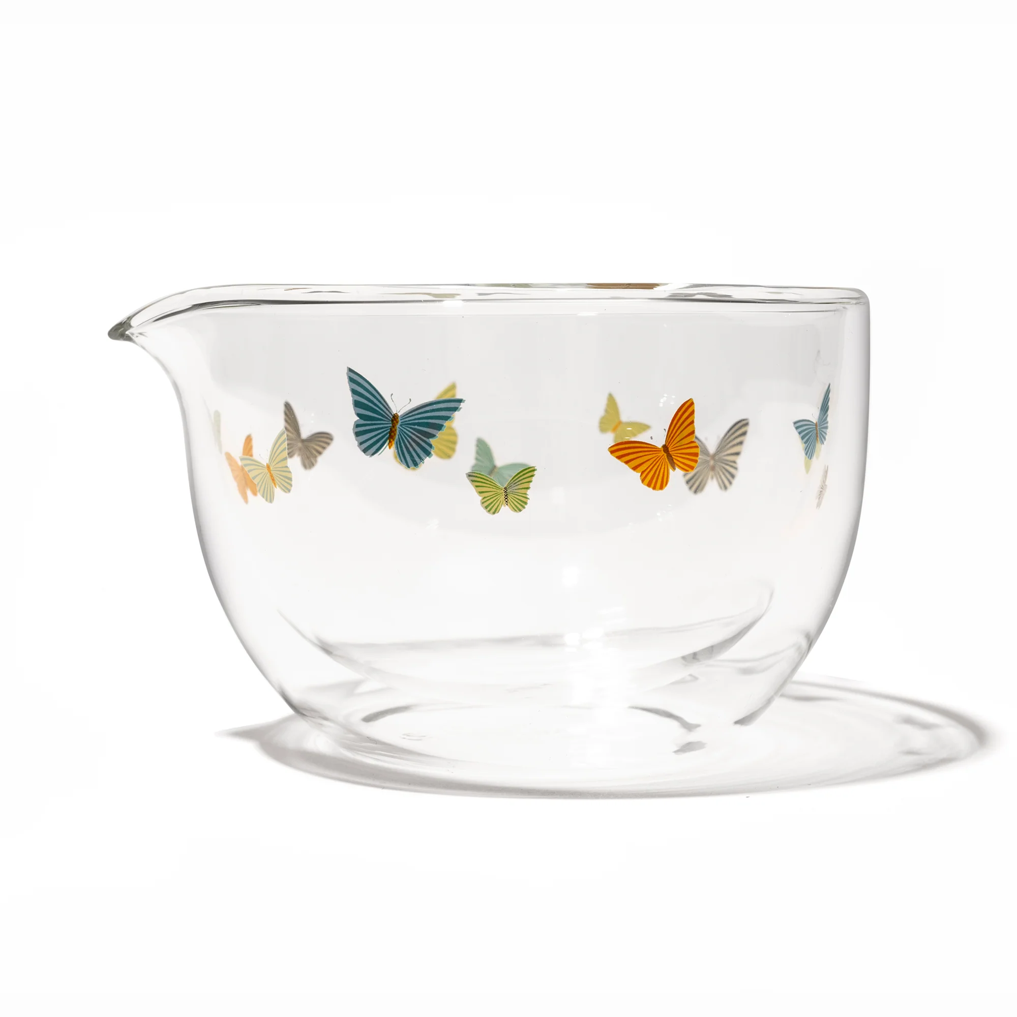 DAVIDsTEA Butterfly Away Double Walled Glass Matcha Bowl with Spout