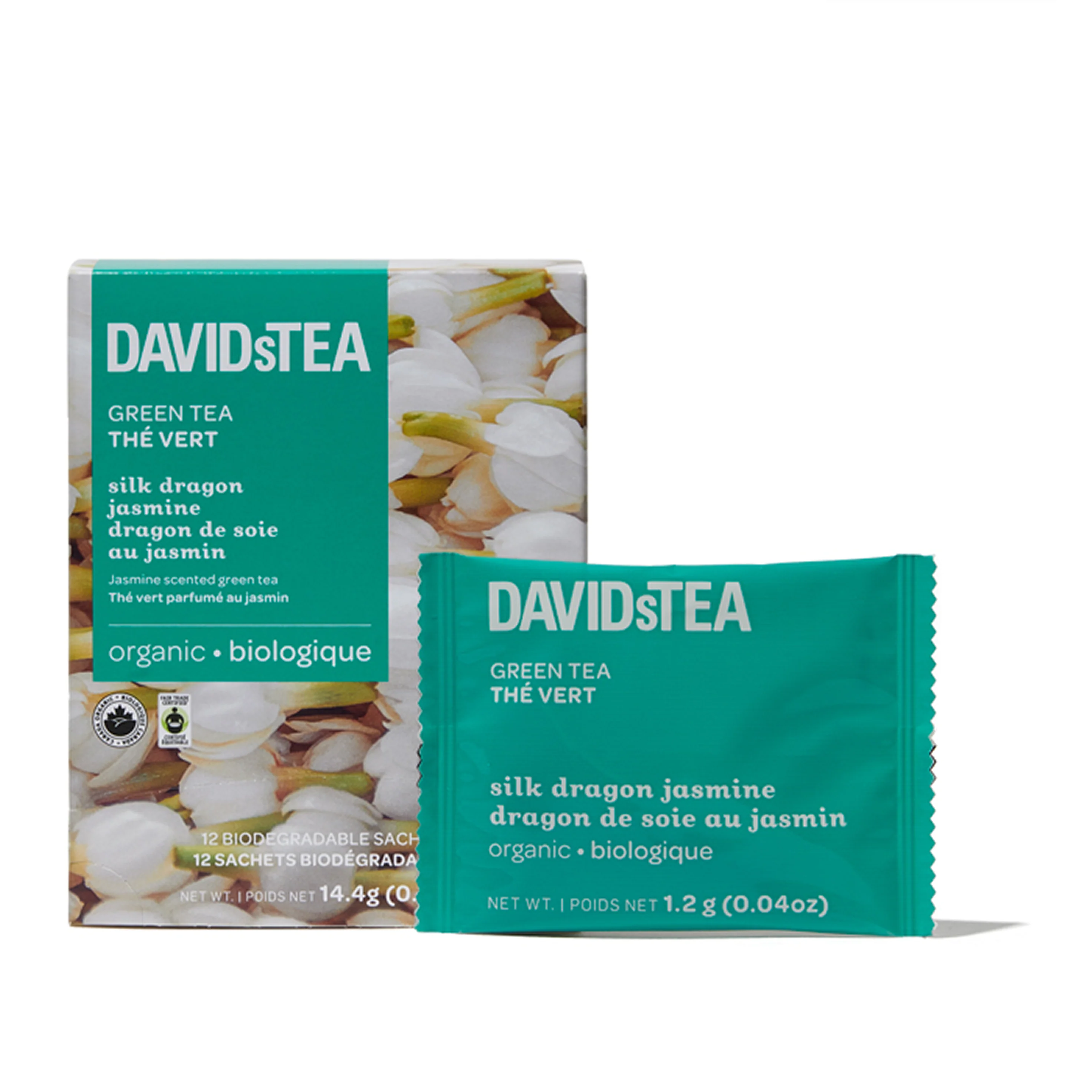 DAVIDsTEA Organic Silk Dragon Jasmine Tea Pack of 12 Sachets — SKU SB-FB6799-F7C973F3E605A3
